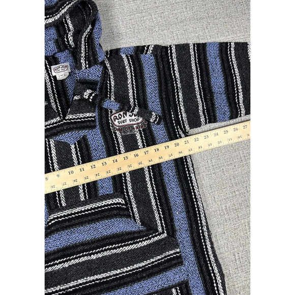 Ron Jon Surf Shop Pullover Hoodie Drug Rug Adult Sz Medium Blue Black Poncho EUC - Picture 3 of 10